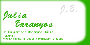 julia baranyos business card